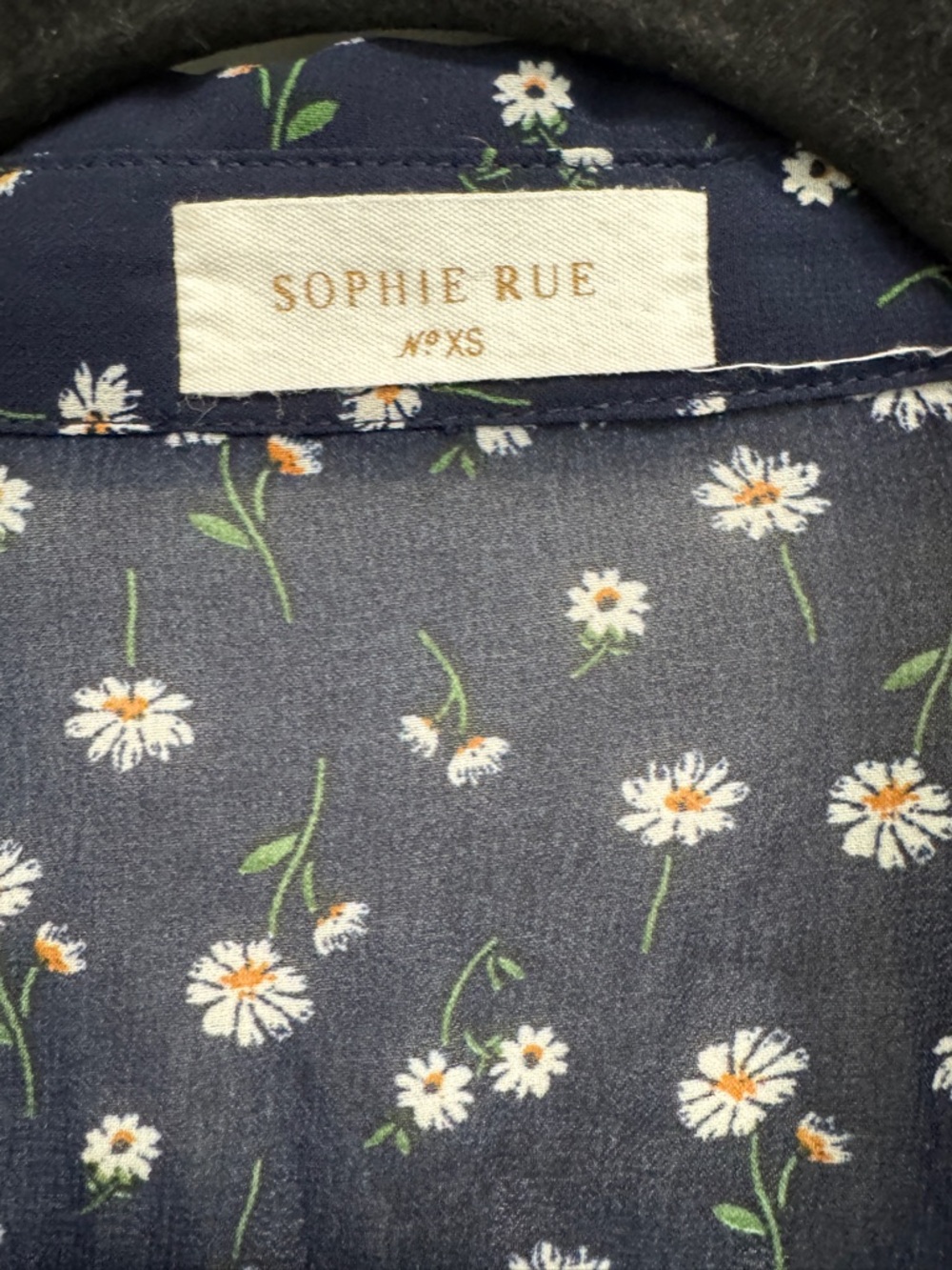 Sophie Rue Navy Floral Button-Down Blouse
